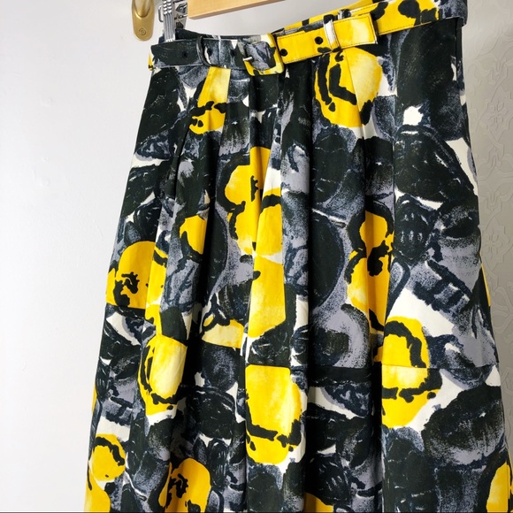 Anthropologie PEONY Briar Yellow Midi Skirt - Picture 3 of 8